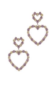 Multi Regina Heart Earrings by Dannijo