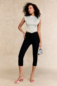 Printed Double Satin Corset Blouse by GANNI