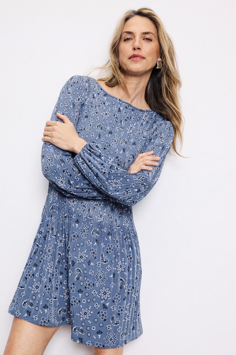 Blue Bandana Printed Mini Dress by Maje - Photo 0