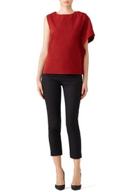 Red Asymmetrical Top by Marni