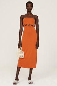 Tie Down Strapless Midi by THIRD FORM