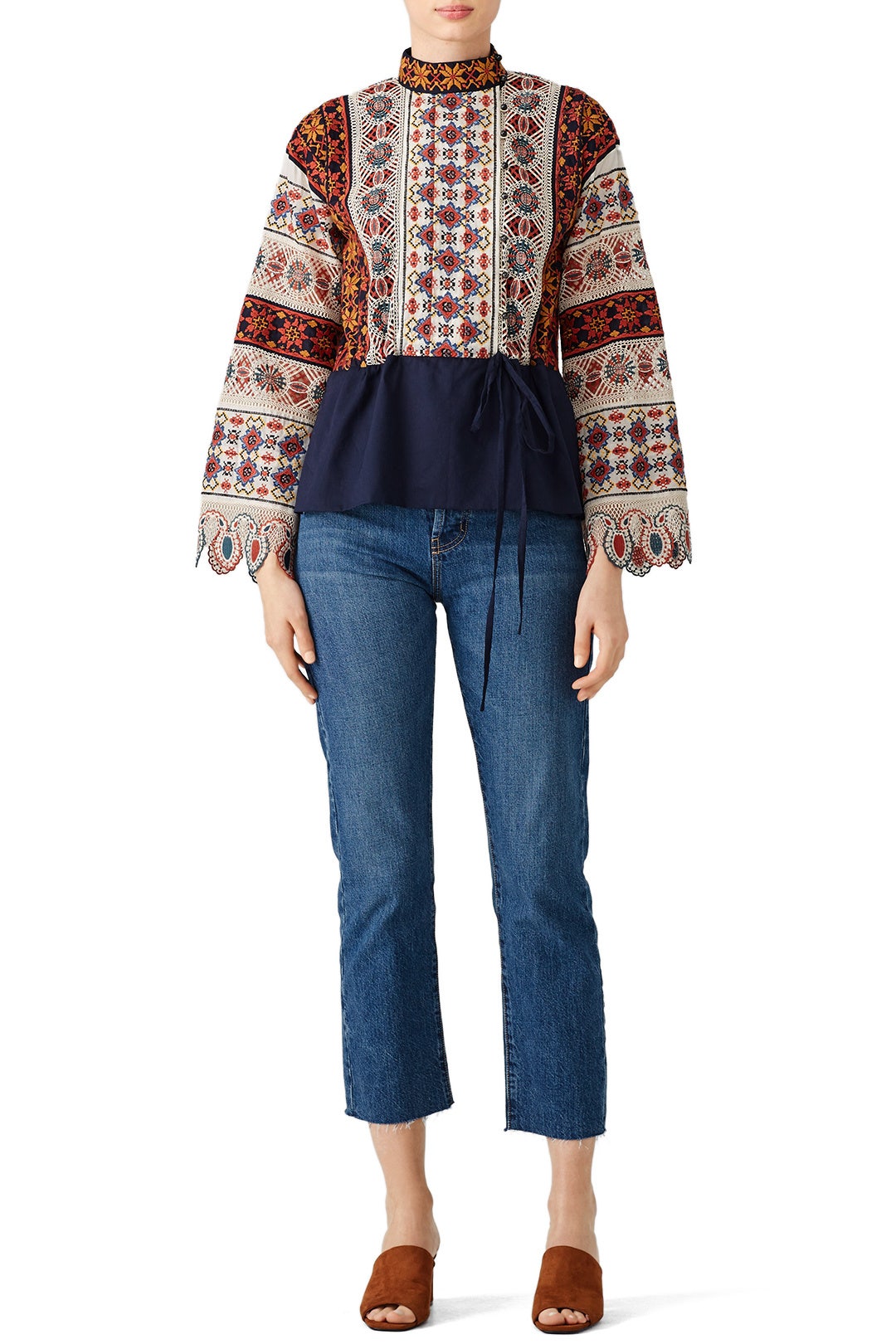 Carina Embroidered Top by Tory Burch 0