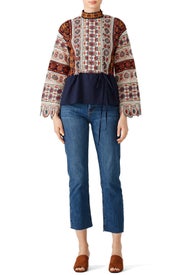 Carina Embroidered Top by Tory Burch