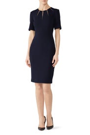 Navy Star Neckline Sheath by Badgley Mischka
