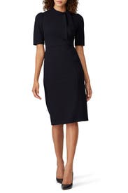 Navy Tie Neck Sheath by Donna Morgan