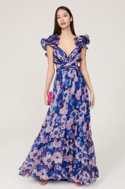 Floral Cutout Gown by Ieena for Mac Duggal