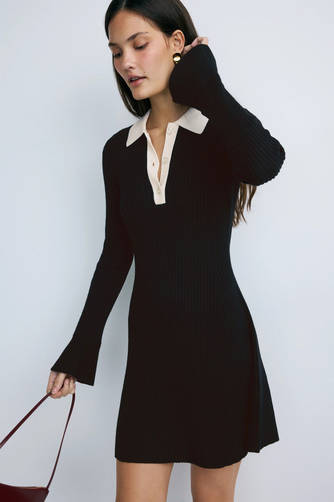 Long Sleeve Mini Polo Dress by Peter Som x RTR 0