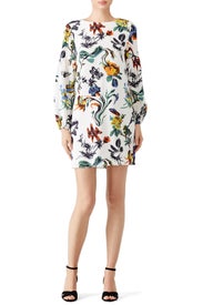 Ivory Gothic Floral Shift by Tibi