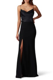 Black Ana Gown by Cinq à Sept