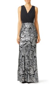 Silver Stream Gown by Laundry by Shelli Segal