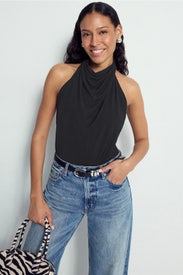 Halter Cowl Neck Bodysuit by Ronny Kobo x RTR