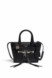 Noir Candide Nano Zip Satchel by Zadig & Voltaire Handbags