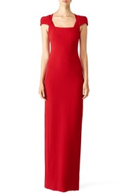 Rouge Sleek Zip Gown by Antonio Berardi