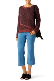 Burgundy Mixed Stitch Sweater by ASTR the Label