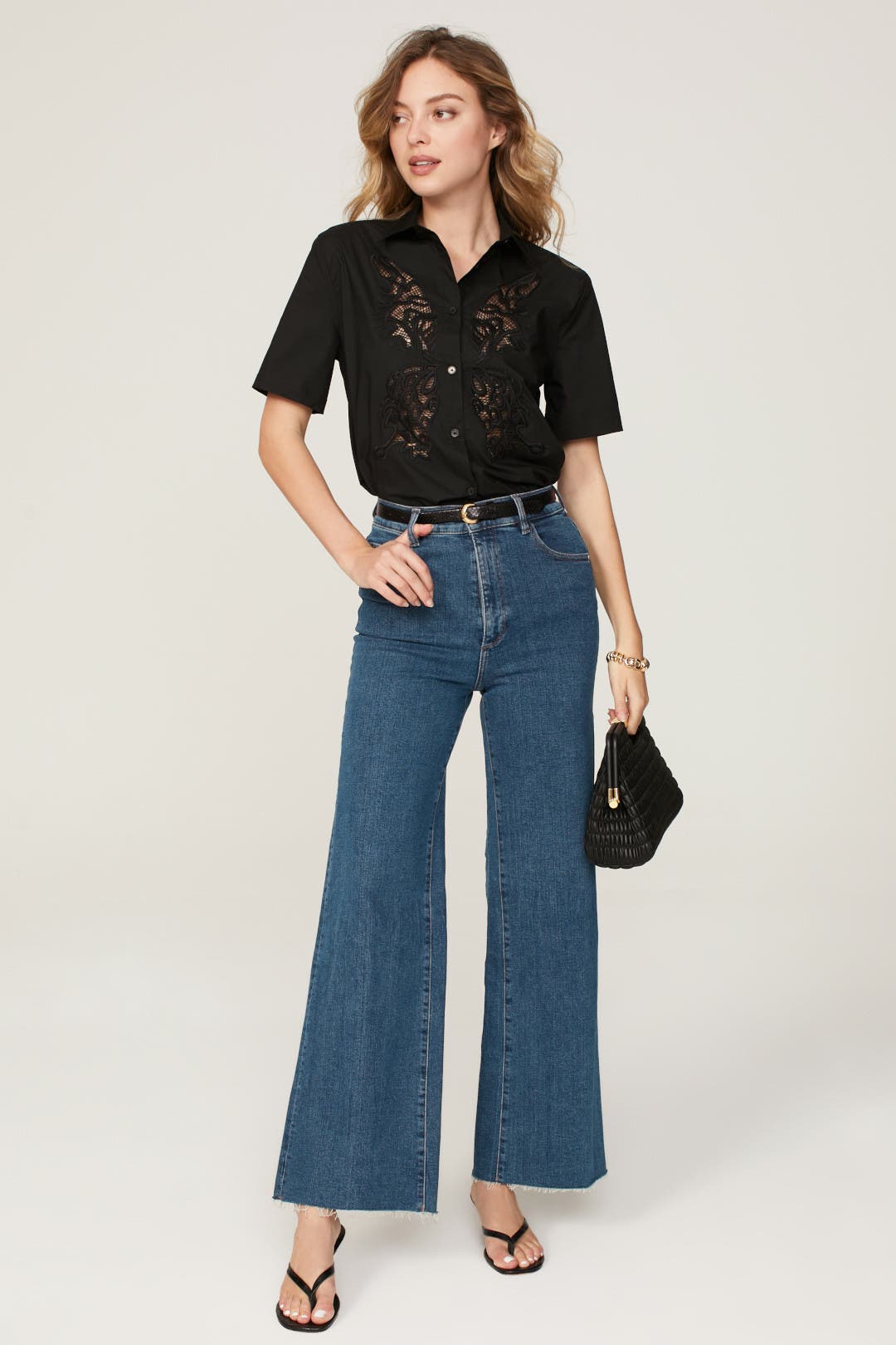 Blue Hepburn Wide Leg Jeans by DL1961 | Rent the Runway