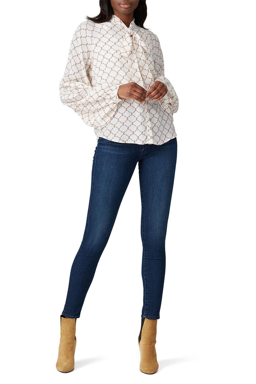 White Chain Print Top by 7 For All Mankind 0