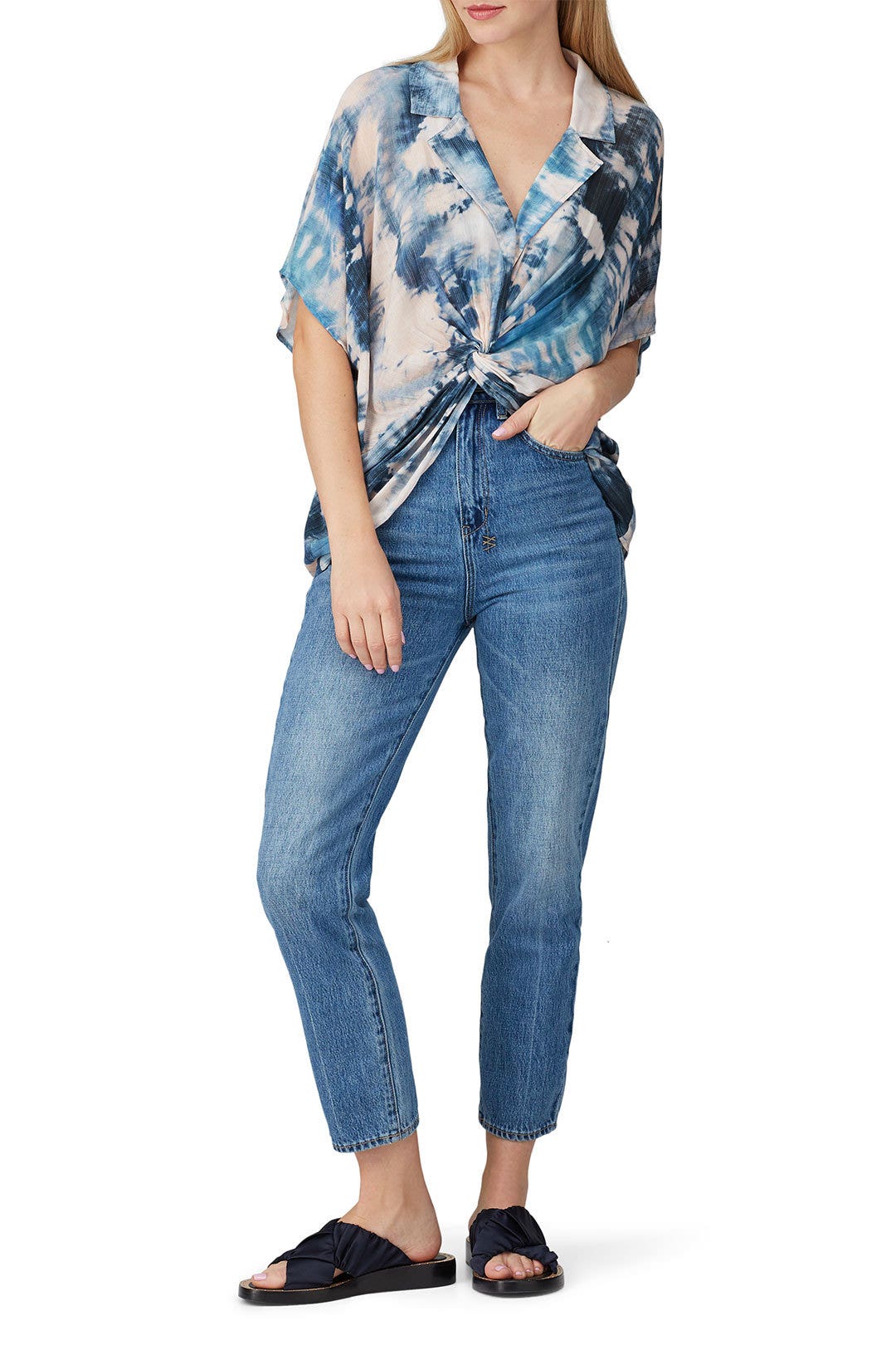 Tie Dye Twist Front Top by Fifteen Twenty 0