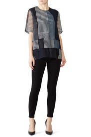 Collage Stripe Top by Jason Wu