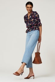 Navy Multi Floral Top by Lauren Ralph Lauren