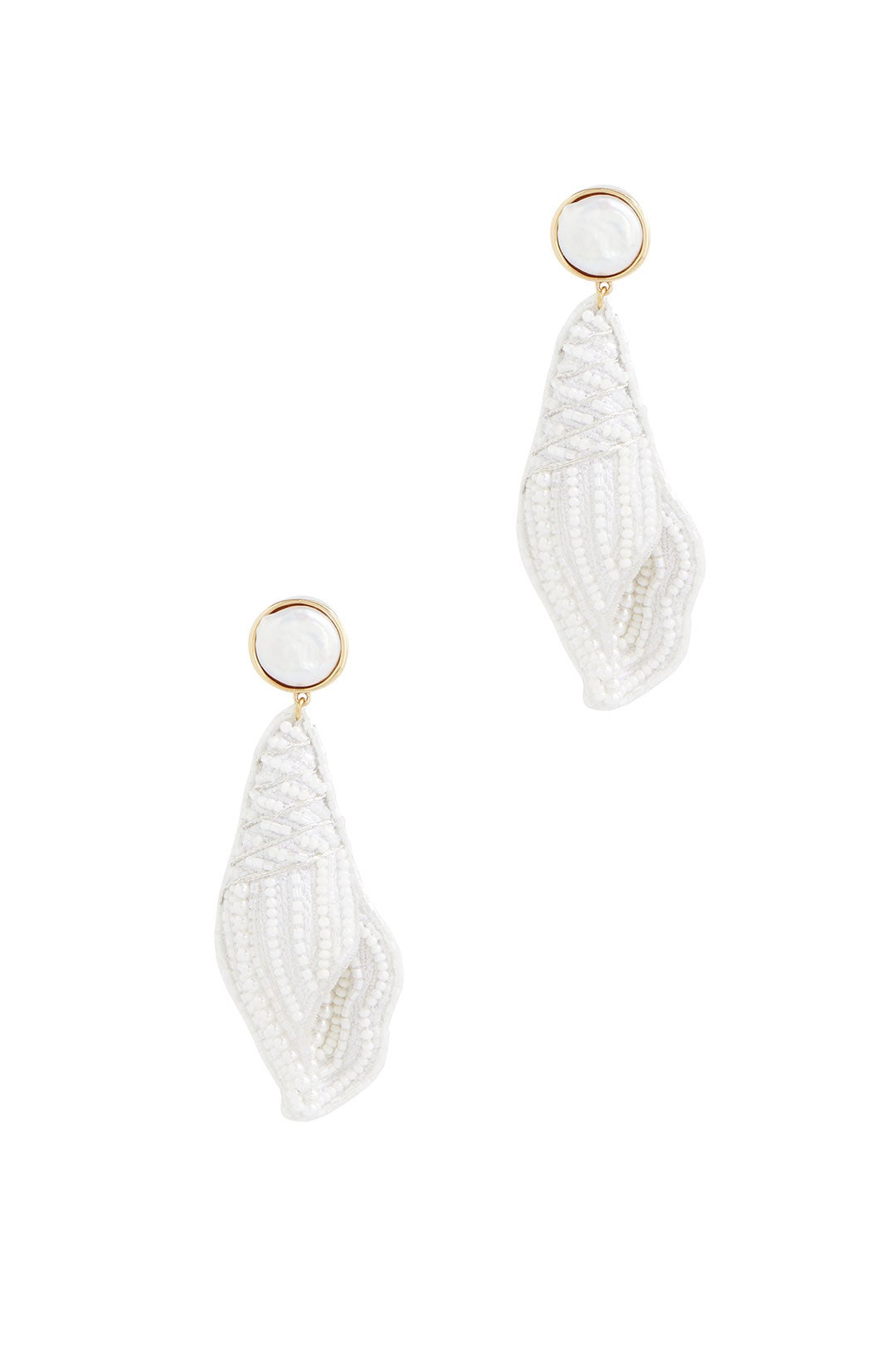 White Nell Seashell Drop Earrings by Mignonne Gavigan 1
