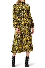 Yellow Zebra Print Midi Dress by No. 21