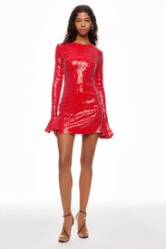Sequin Long Sleeve Mini Dress by ROTATE Birger Christensen