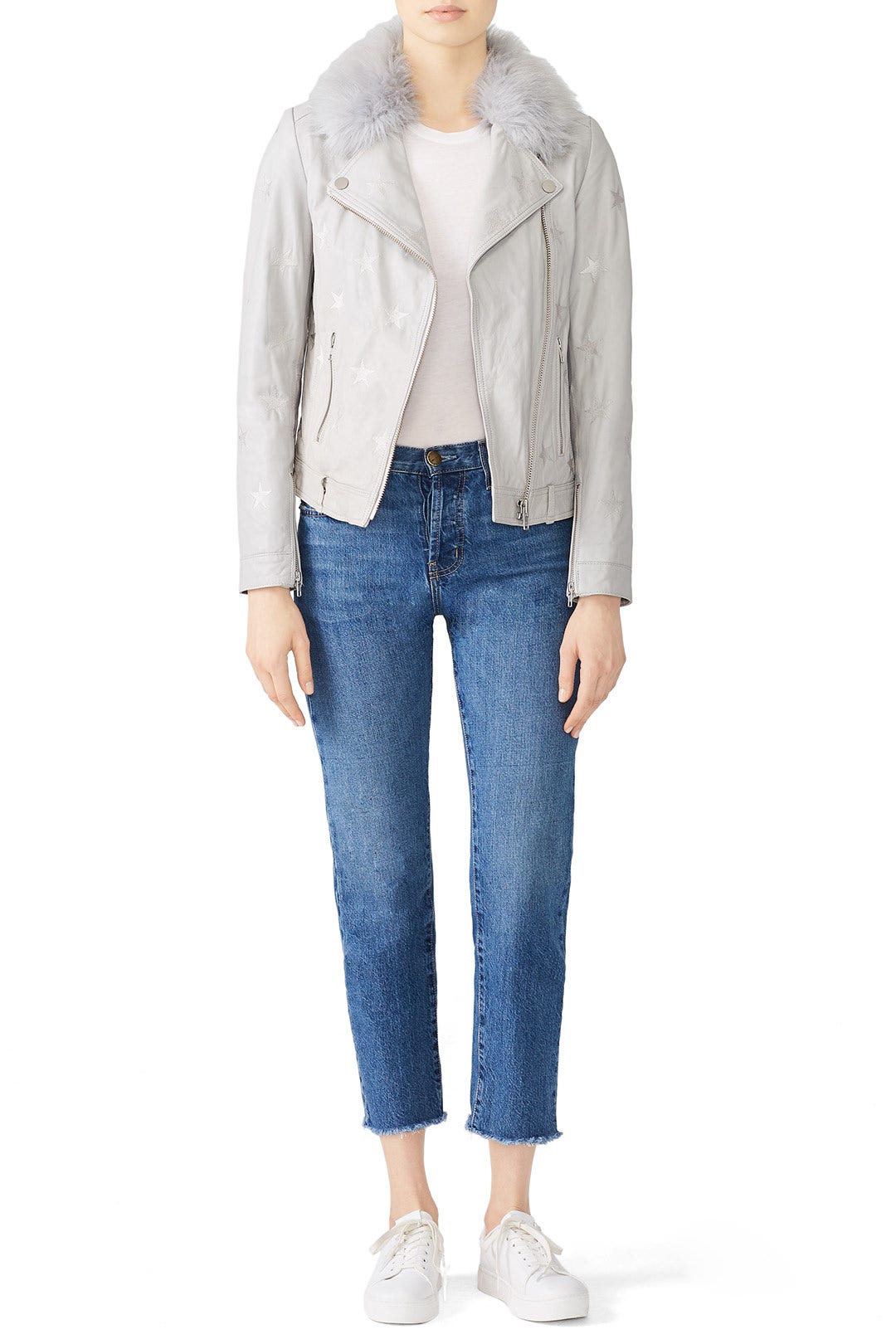 Grey Seeing Stars Faux Fur Jacket by Samantha Sipos 0