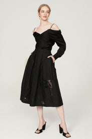 Black Lace Midi Skirt by Stella Jean