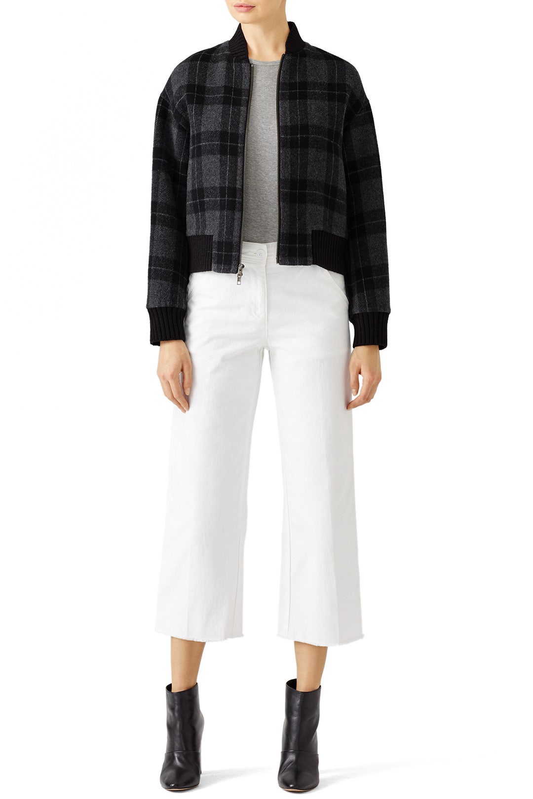 Plaid Bomber by VINCE. 0
