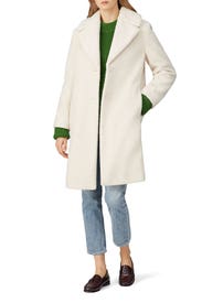 Cream Teddy Coat by Club Monaco