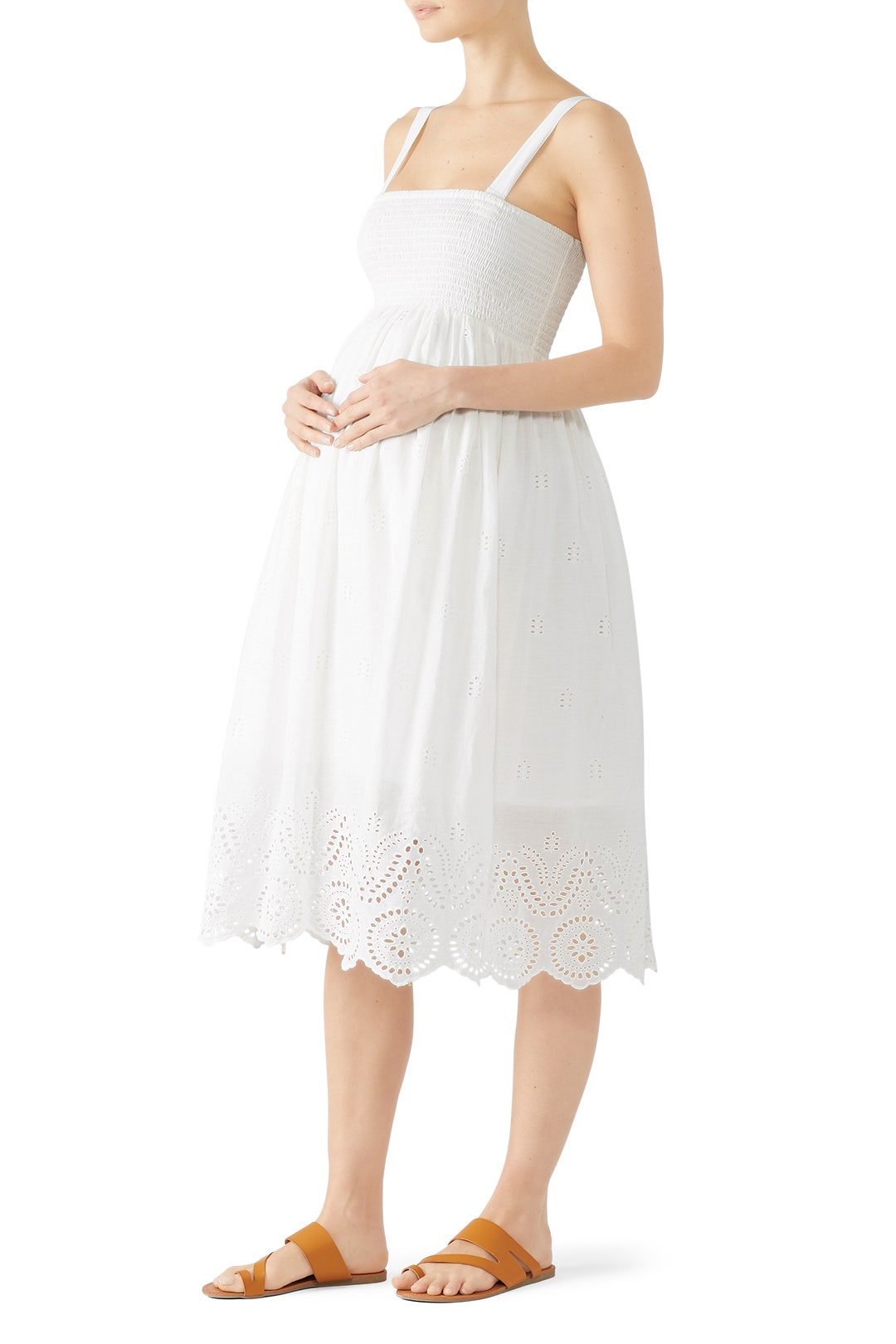 Embroidered Scallop Maternity Dress by Ingrid & Isabel 0