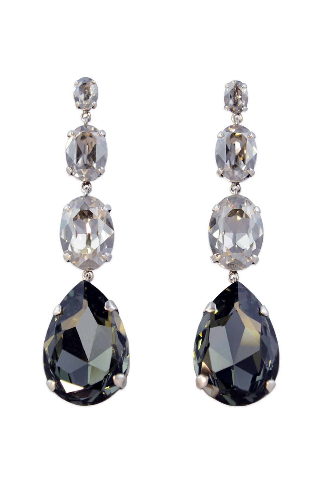 Smokey Crystal Drop Earrings by Janis Savitt 1