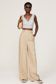Linen-Blend Gwen Crop Vest Top by Madewell