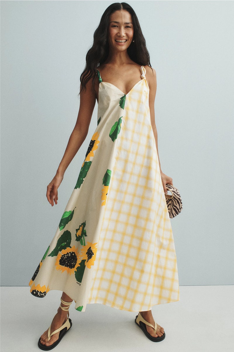 Gingham Sunflower Dress by Moschino Jeans - Photo 0
