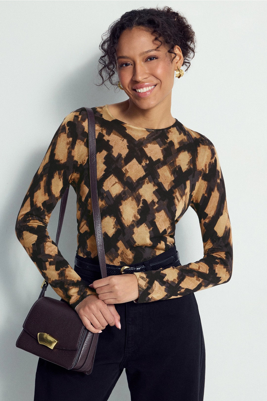 Glowy Check Sweater by NIC + ZOE 0