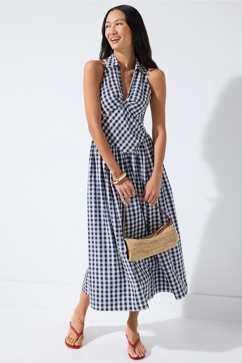 Navy Gingham Midi Dress by Jason Wu x RTR