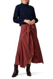 Tie Front Asymmetric Skirt by VINCE.