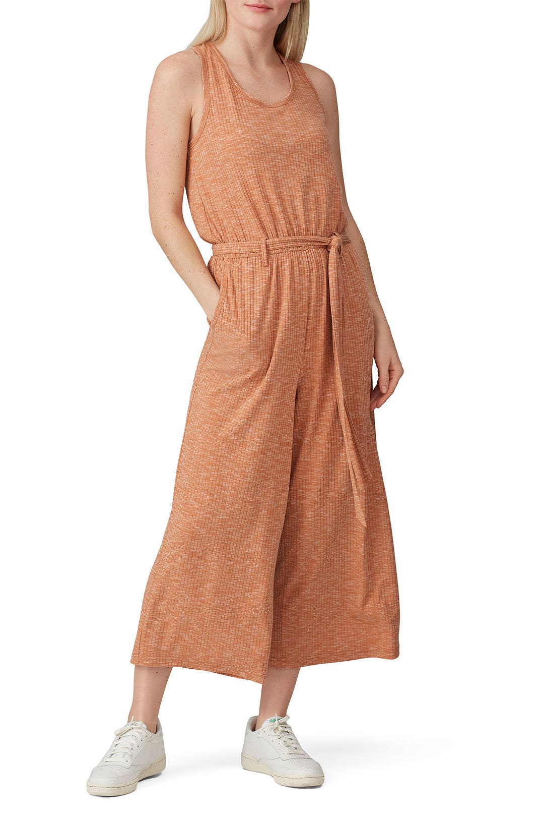 Orange Devin Knit Jumpsuit by B Collection by Bobeau 0