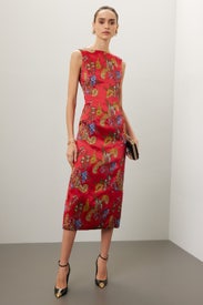 Red Floral Gown by Oscar de la Renta