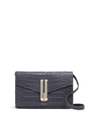 Grey Mock Croc Quebec Crossbody by DeMellier