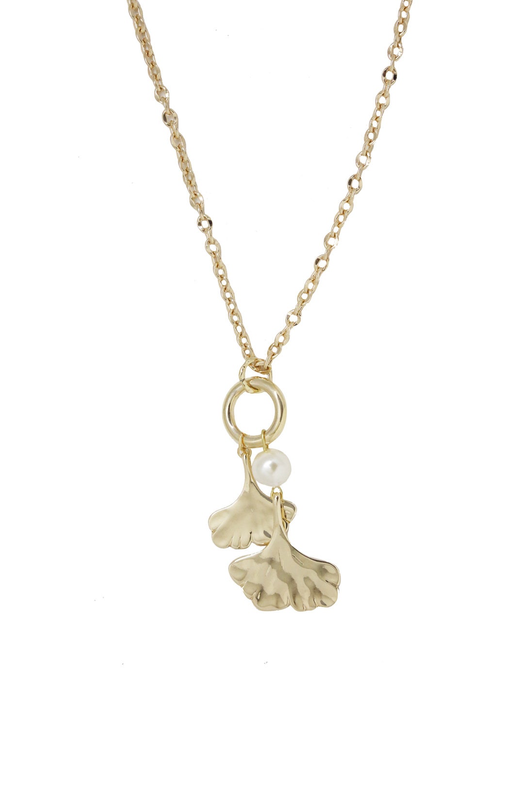 Gold Ginko Leaf Necklace by Ettika 0