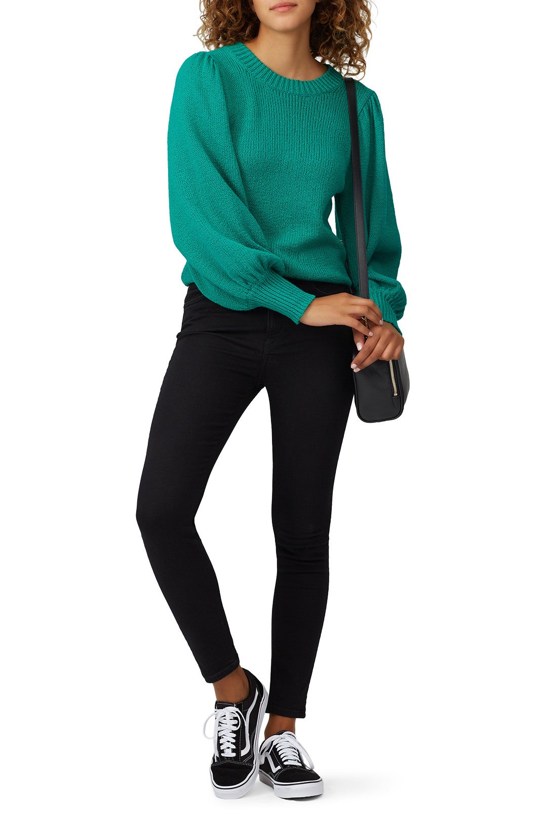 Green Puff Sleeve Sweater by 525 America 0