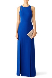 Royal Blue Long Cut Gown by HALSTON