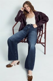 Poppy Dark Blue Wide Leg Jeans by Icon Denim