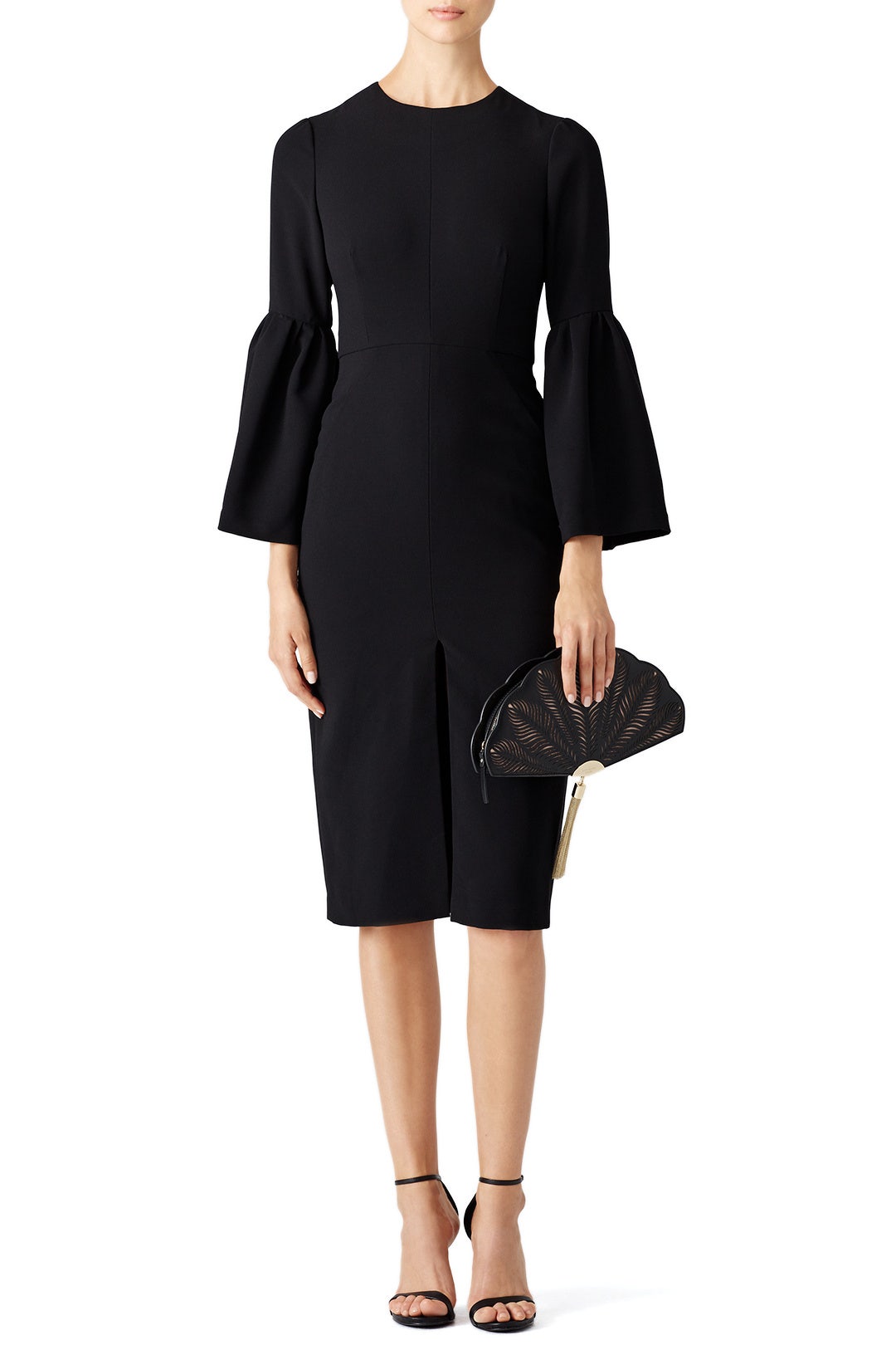 Black Cropped Bell Sleeve Dress by Jill Jill Stuart 0
