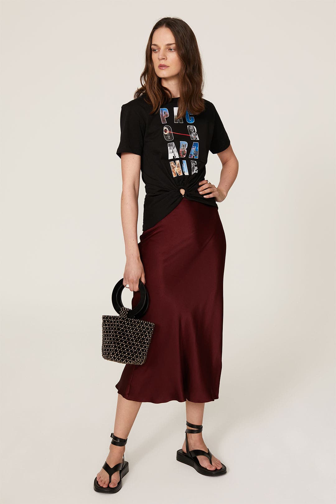 Tシャツ・カットソー PACO RABANNE Burgundy Stretch Viscose Top Paco Rabanne Burgundy Stretch Viscose Top | italist, ALWAYS