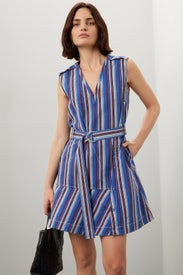Striped Sleeveless V-Neck Belted Dress by 3.1 Phillip Lim
