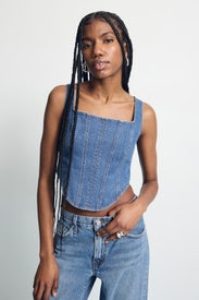 Denim Corset Top by Peter Som x RTR