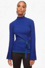 Blue Tie Waist Sweater by Roksanda x RTR