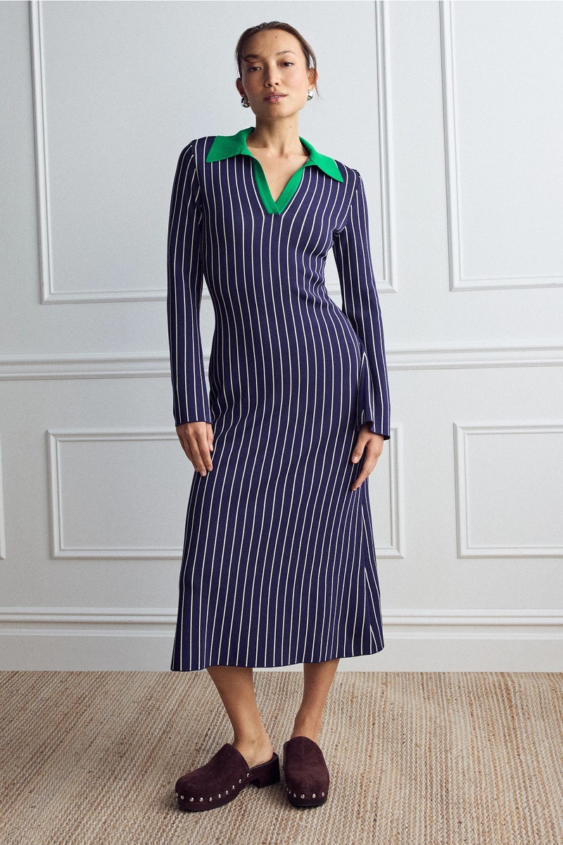 Reade Pinstripe Knit Dress by SIMONMILLER - Photo 0